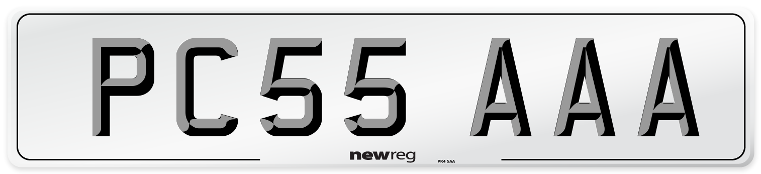 PC55 AAA Number Plate from New Reg